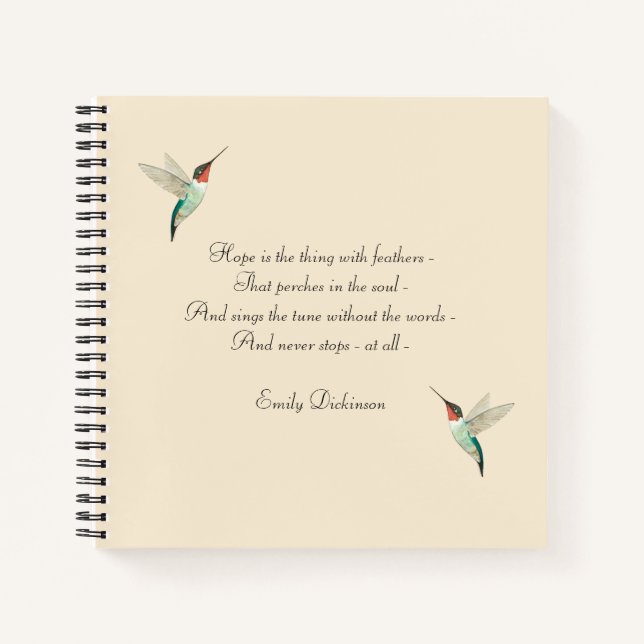 Cuaderno Hummingbirds machacado por la esperanza (Anverso)