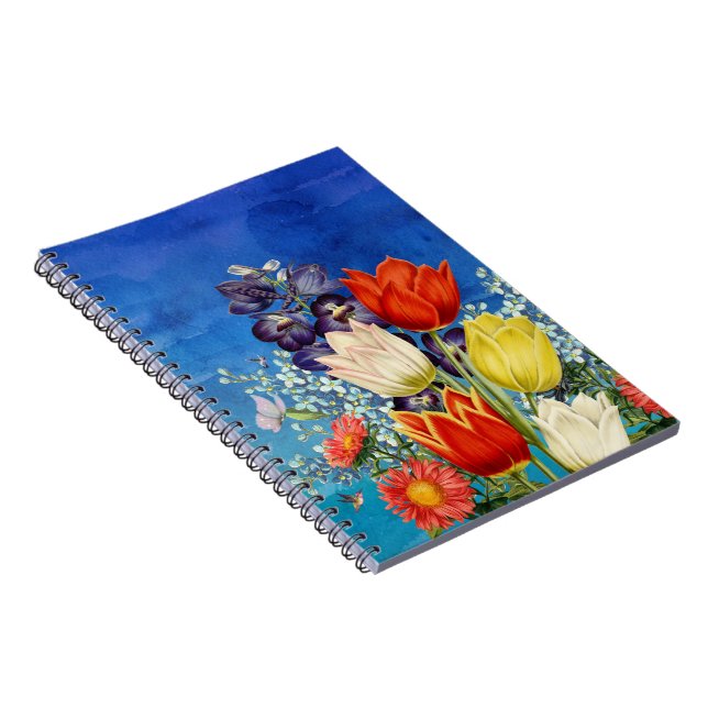 Cuaderno Hummingbirds mariposa de flores (Lado Derecho)