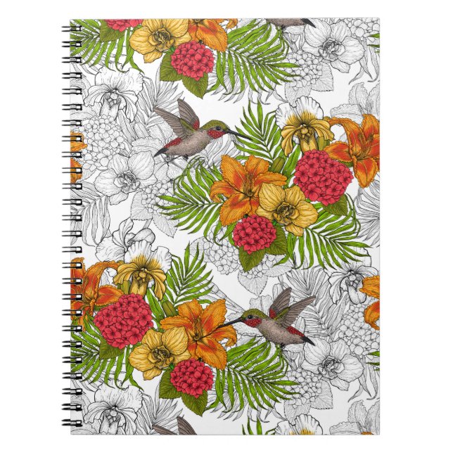Cuaderno Hummingbirds y el ramo tropical (Frente)