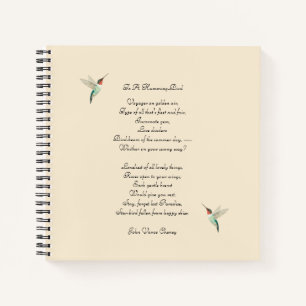 Cuaderno Hummingbirds y John Vance Cheney Cita