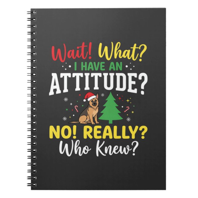 Cuaderno Humor Actitud Perro Navidad (Frente)