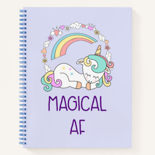 Cuaderno Humor - AF mágico. Unicornio, arcoiris y estufas