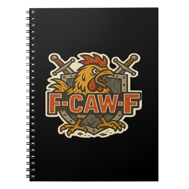 Cuaderno Humor Cuervo Divertido F-Caw-F Gótico (Frente)