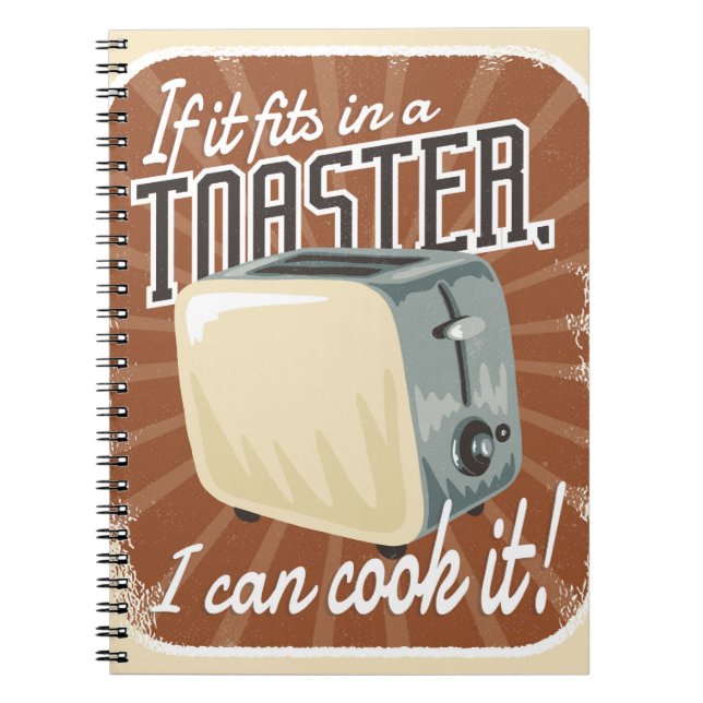 Cuaderno Humor de cocina con tostadora retro (Frente)