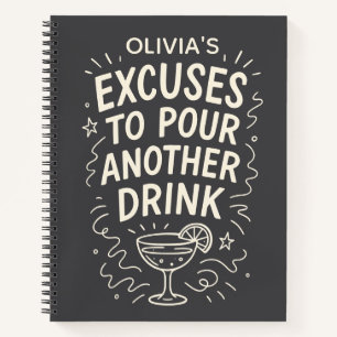 Cuaderno Humor de cóctel barato divertido y personalizado