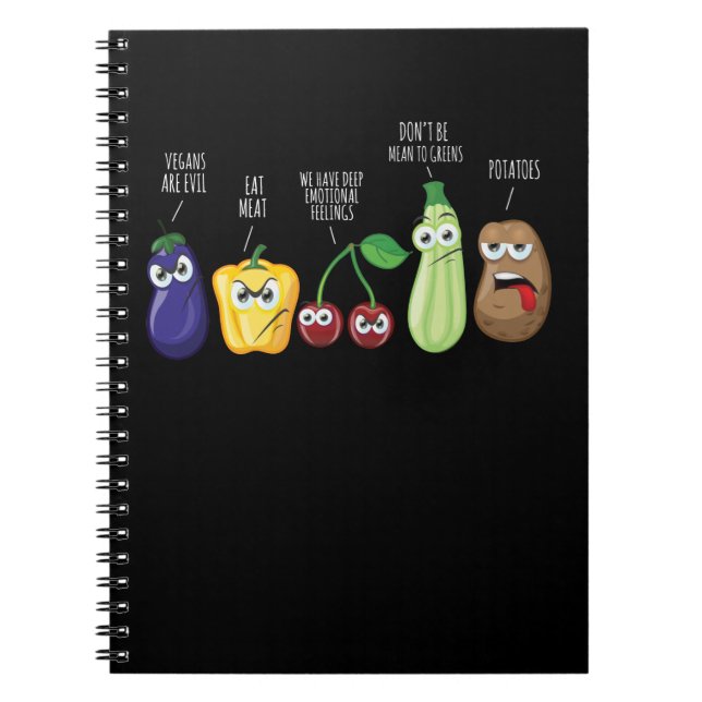 Cuaderno Humor de verduras divertidas citas sarcásticas (Frente)