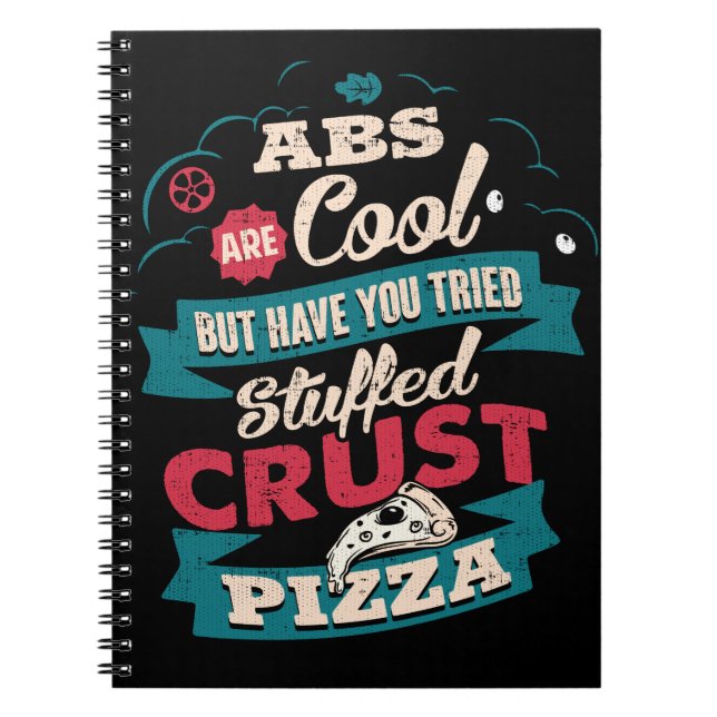 Cuaderno Humor divertido de entrenamiento, abs vs. pizza, N (Frente)