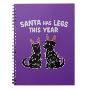 Cuaderno Humor Divertido de Mascotas en Navidad Santa Tie