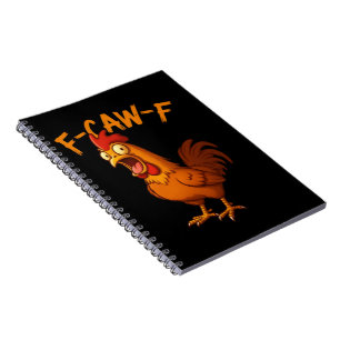 Cuaderno Humor divertido de pollo F-Caw-F cita de gallo