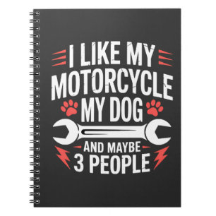 Cuaderno Humor Dueño de Perro en Motocicleta