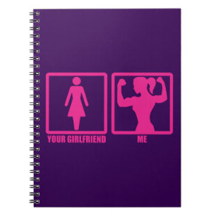 Cuaderno Humor femenino de gimnasia, ¿tu novia se levanta?