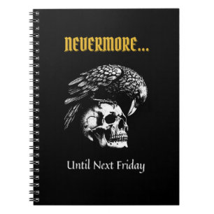 Cuaderno Humor gótico con raven y cráneo