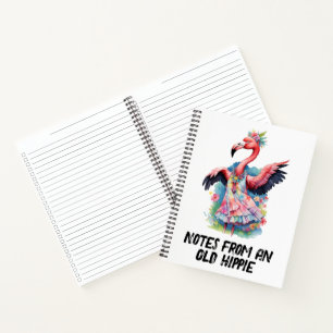 Cuaderno Humor hippie retro de filamingo de tinte
