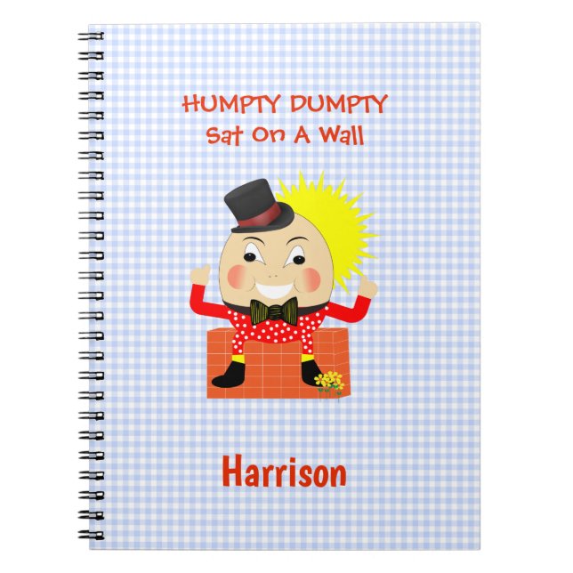 Cuaderno Humpty Dumpty Cute Nursery Rhyme Personalizado (Frente)