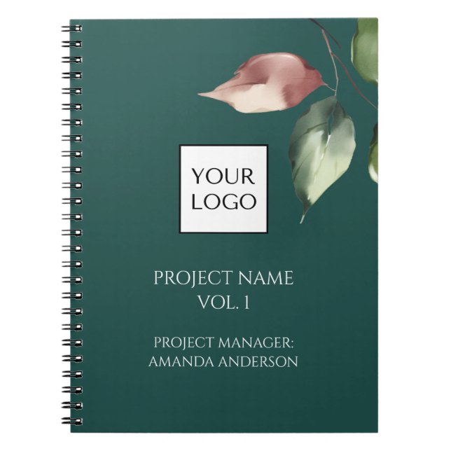 Cuaderno Hunter Green Logo Project Manager  (Frente)