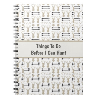 Cuaderno Hunting Theme with Deer Antlers and Bow
