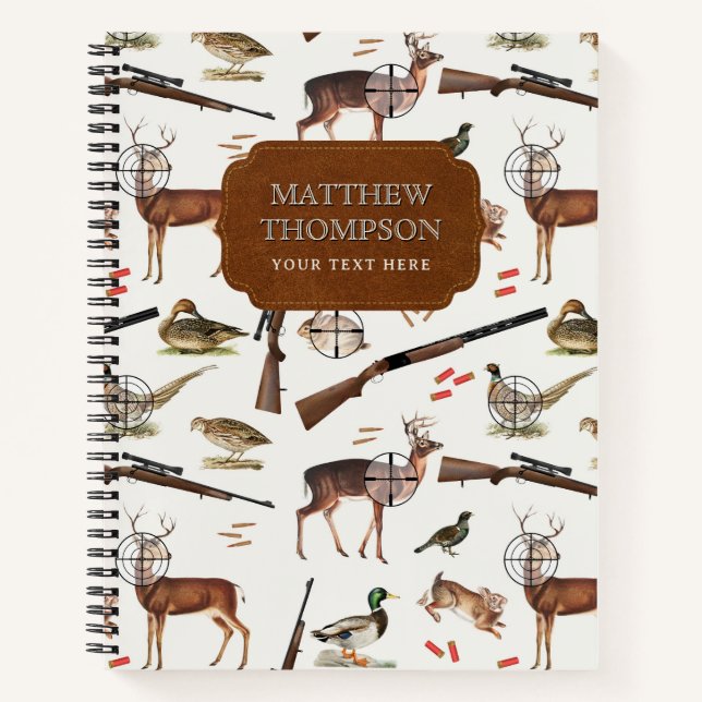 Cuaderno Hunting Wildlife Outdoorsman Pattern (Anverso)