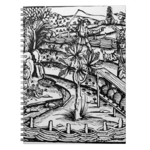 Cuaderno Husbandsmen felices que tienden las abejas,