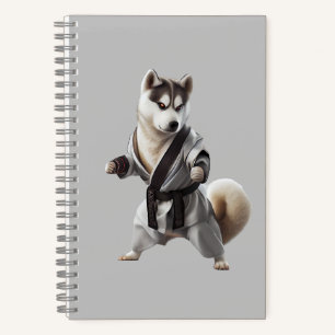 Cuaderno Husky Dog Play Karate, campeón de Karate Husky Dog