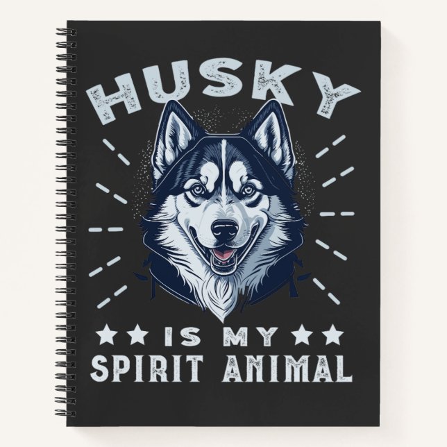 Cuaderno Husky Es Mi Espíritu Animal Majestic Husky Dog (Anverso)
