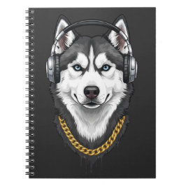 Cuaderno Husky Hip-Hop – Perro de Ropa Urbana Genial