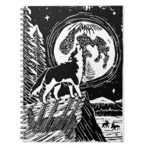 Husky negro y blanco en el Linocut nocturno