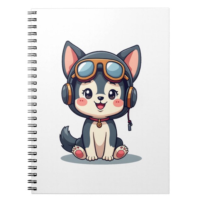 Cuaderno Husky Pilot Dog Lover Malamute (Frente)
