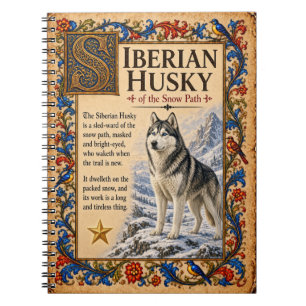 Cuaderno Husky Siberiano, Arte de Bestiario Medieval