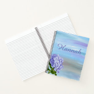 Cuaderno Hydrangea Acuarela Bonita Personalizada