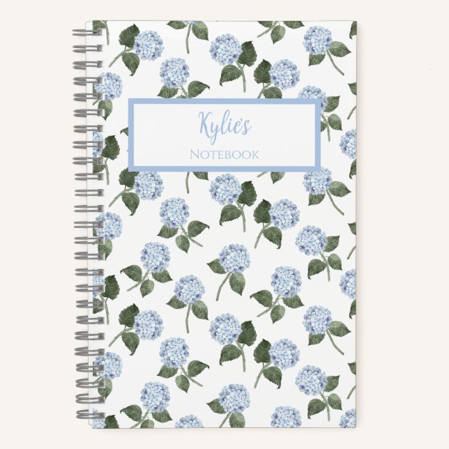 Cuaderno Hydrangea Flower Personalized Journal Notebook (Anverso)