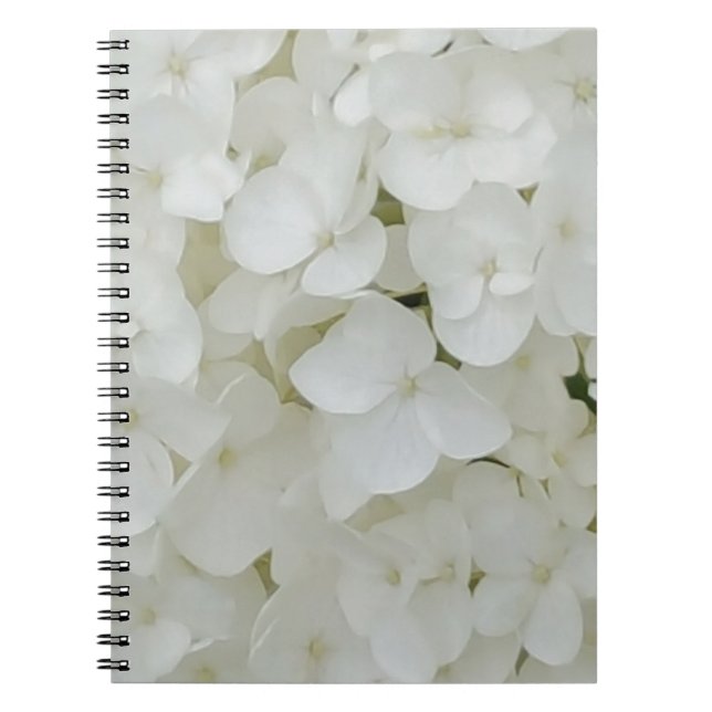 Cuaderno Hydrangea Flowers Floral White Elegant Blossom (Frente)