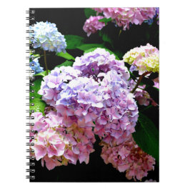 Cuaderno Hydrangea garden, rosa, azul, violeta floral