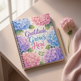 Cuaderno Hydrangea : La gratitud crece aquí
