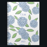 Cuaderno Hydrangea Monogramada Toma nota<br><div class="desc">Personalizar este alegre cuaderno para rastrear sus pensamientos y tareas! Ideal para su uso en un entorno de oficinas o para la gestión personal de proyectos. ¡Sería un lindo regalo para una novia en los primeros tiempos de la planificación de los bodas!</div>