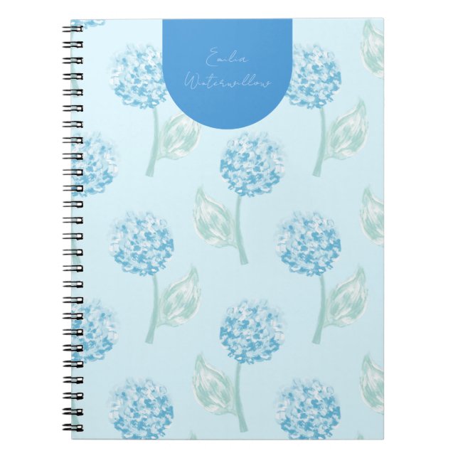 Cuaderno Hydrangea Pintada a Mano Grandmillennial Personali (Frente)