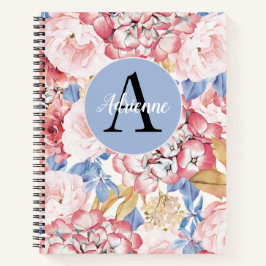 Cuaderno Hydrangea rosa azul turbio