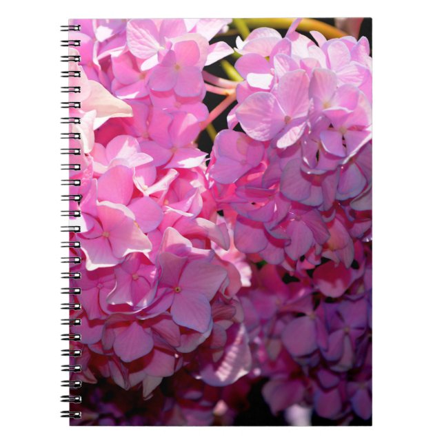 Cuaderno Hydrangea rosa romántica (Frente)