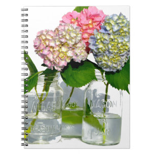 Cuaderno Hydrangeas y Mason jar