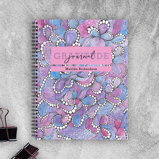Cuaderno Hypnotic Purple Organic Swirls Gratitude Journal (Subido por el creador)
