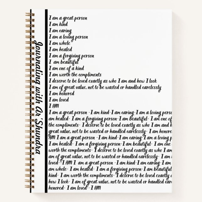 Cuaderno I AM AFFIRMATION Spiral Notebook (Anverso)