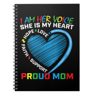 Cuaderno I am her voice she is my heart Autism awareness cl