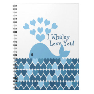 Cuaderno ¡I amor de Whaley usted! Azul