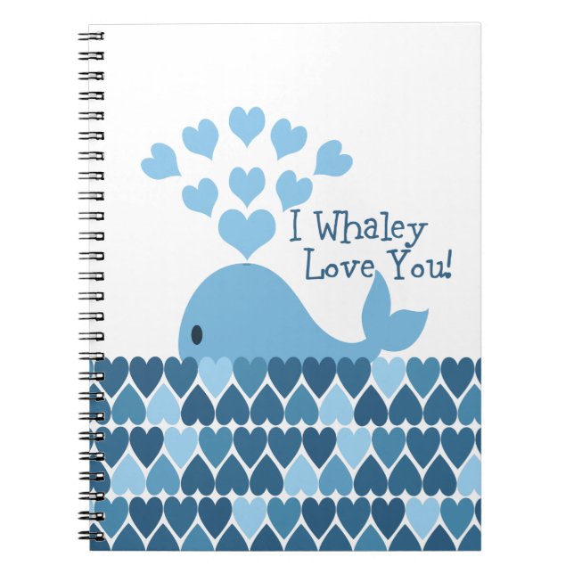 Cuaderno ¡I amor de Whaley usted! Azul (Frente)