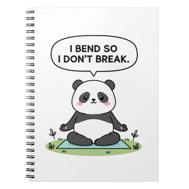 Cuaderno “I Bend So I Don’t Break” panda design (Frente)