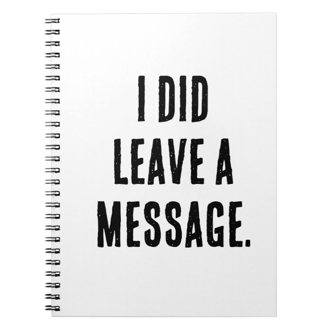 Cuaderno I did leave a message  (Frente)