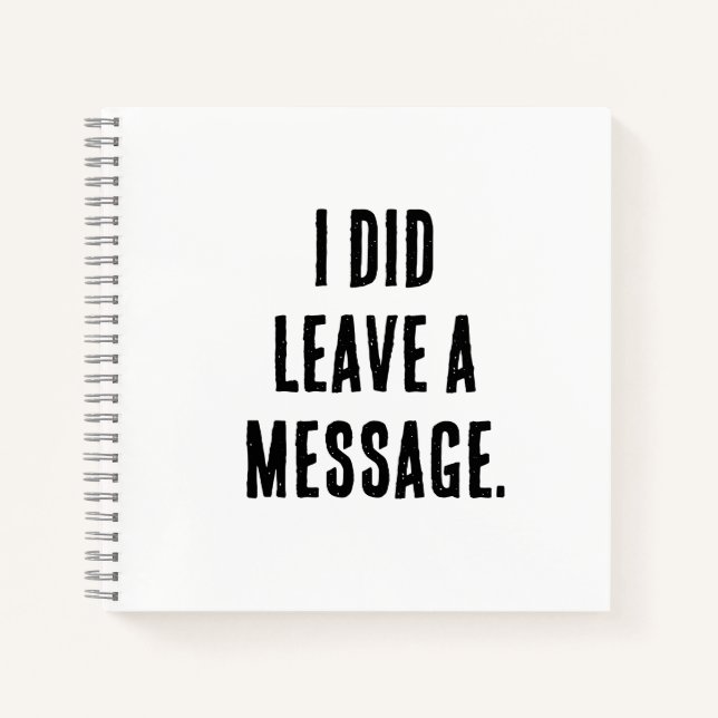 Cuaderno I did leave a message  (Anverso)