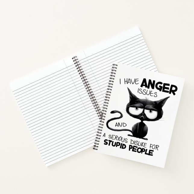 Cuaderno I Have Anger Issues Funny Cat Lover Gift  (Interior)