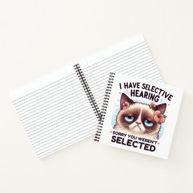 Cuaderno I Have Selective Hearing Funny Cat Lover Gift  (Interior)
