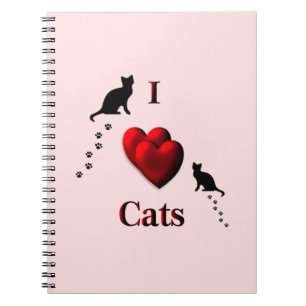 Cuaderno I Heart Cats Pink