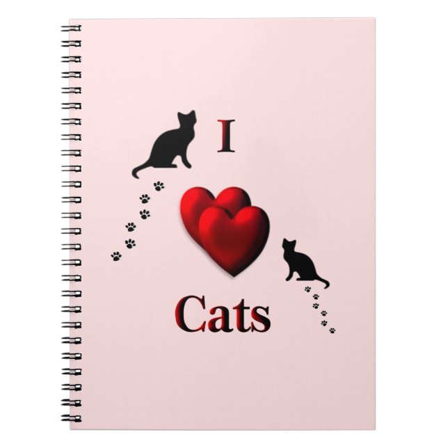 Cuaderno I Heart Cats Pink (Frente)